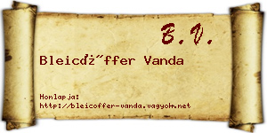 Bleicöffer Vanda névjegykártya